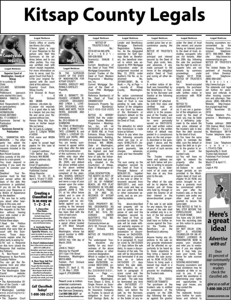 Kitsap County legal notices Kitsap Daily News