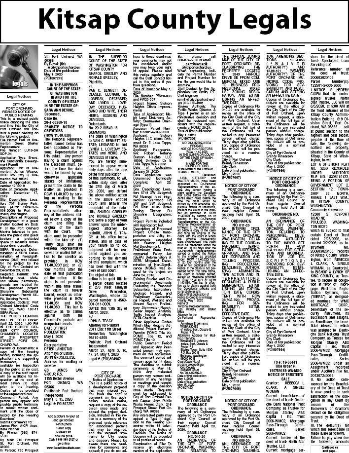 Kitsap County legal notices May 1 Kitsap Daily News