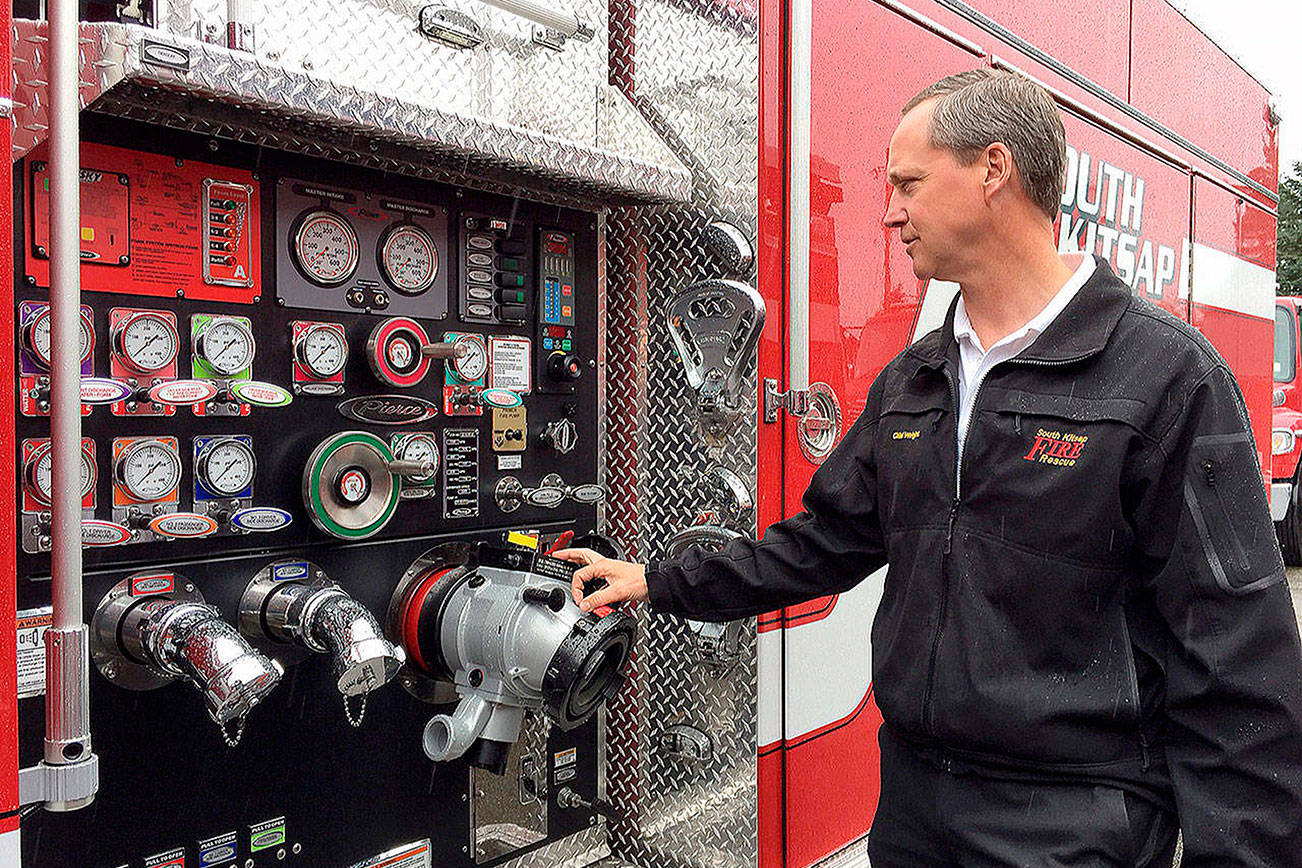 South Kitsap Fire and Rescue Chief Steve Wright has retired from the agency after 34 years of service in the county. He now is executive director of the Washington Fire Chiefs Association in Olympia. (Bob Smith | Kitsap Daily News file photo)