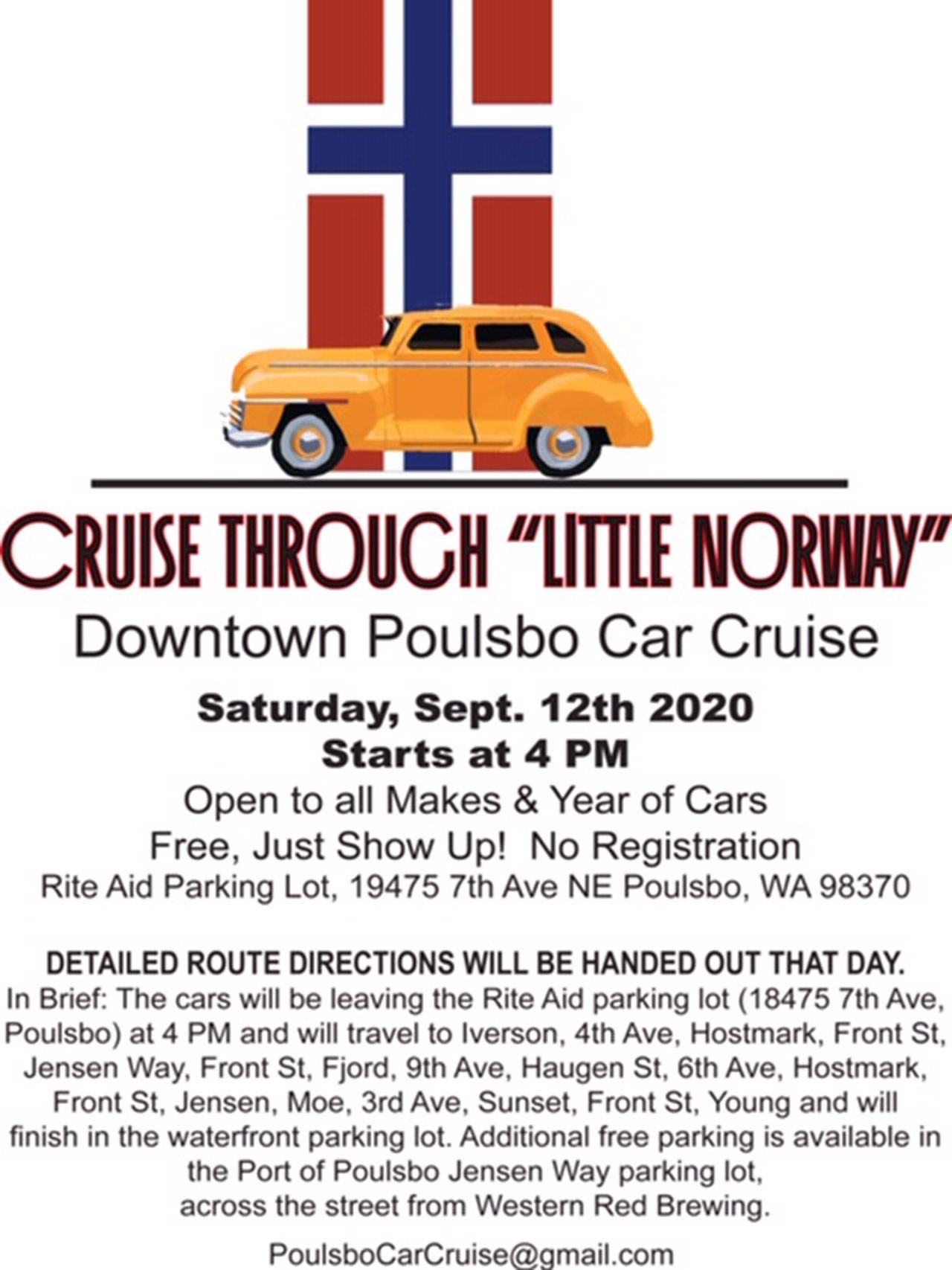 Cars to cruise through Little Norway Saturday