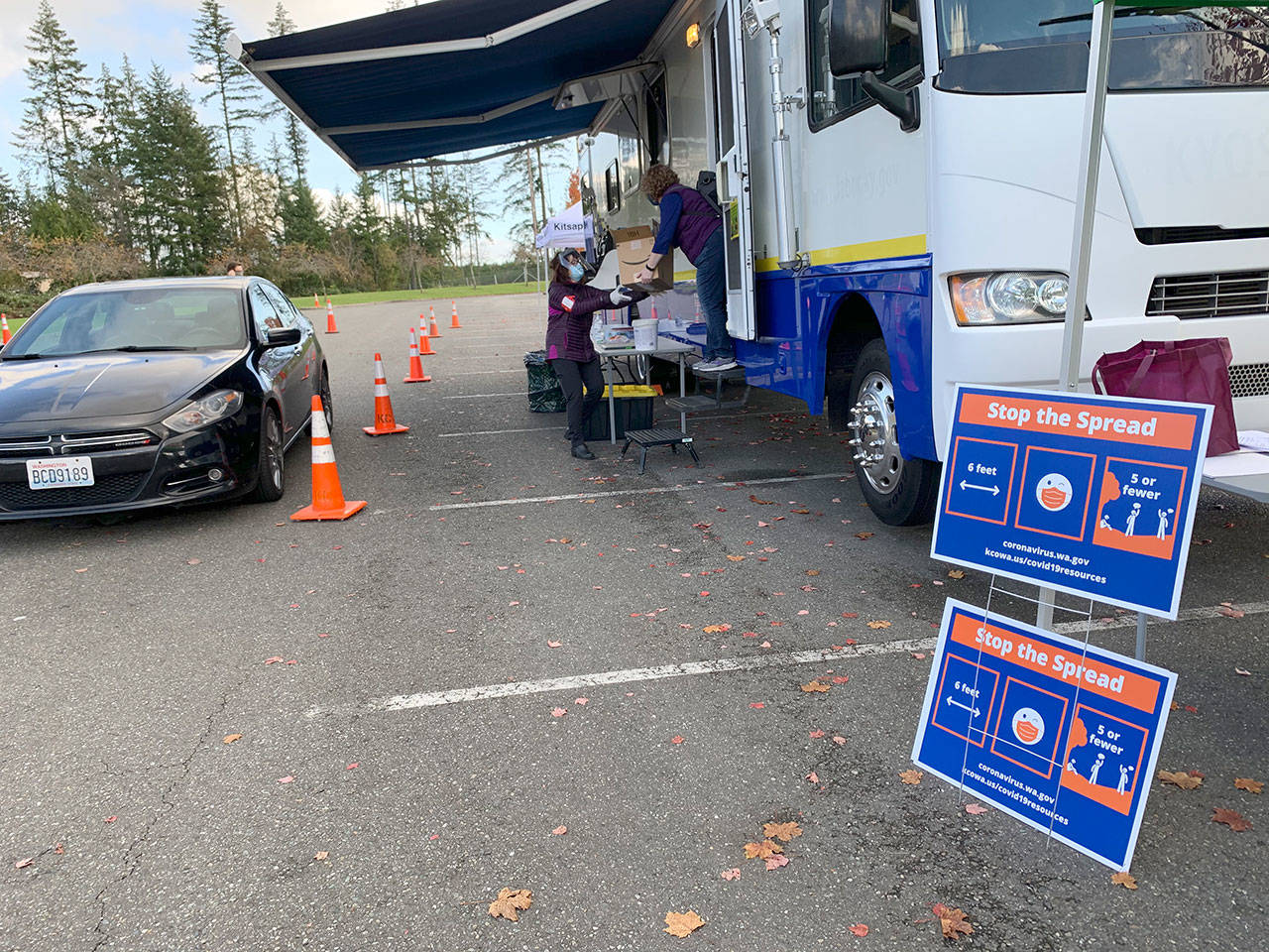 The COVID-19 mobile drive-through testing center is to be set up at Bremerton’s Pendergast Regional Park for reservation-only testing on Mondays, Thursdays and Saturdays. The site will be open from 10 a.m. to 3 p.m., beginning Monday, Oct. 26. (Bob Smith | Kitsap Daily News)