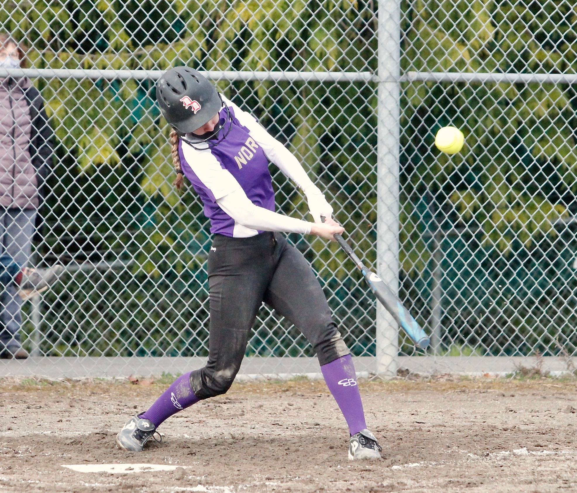 North Kitsap’s Anna Wetzsteon drove in four runs in her team’s 9-1 victory over Bainbridge. (Mark Krulish/Kitsap News Group)