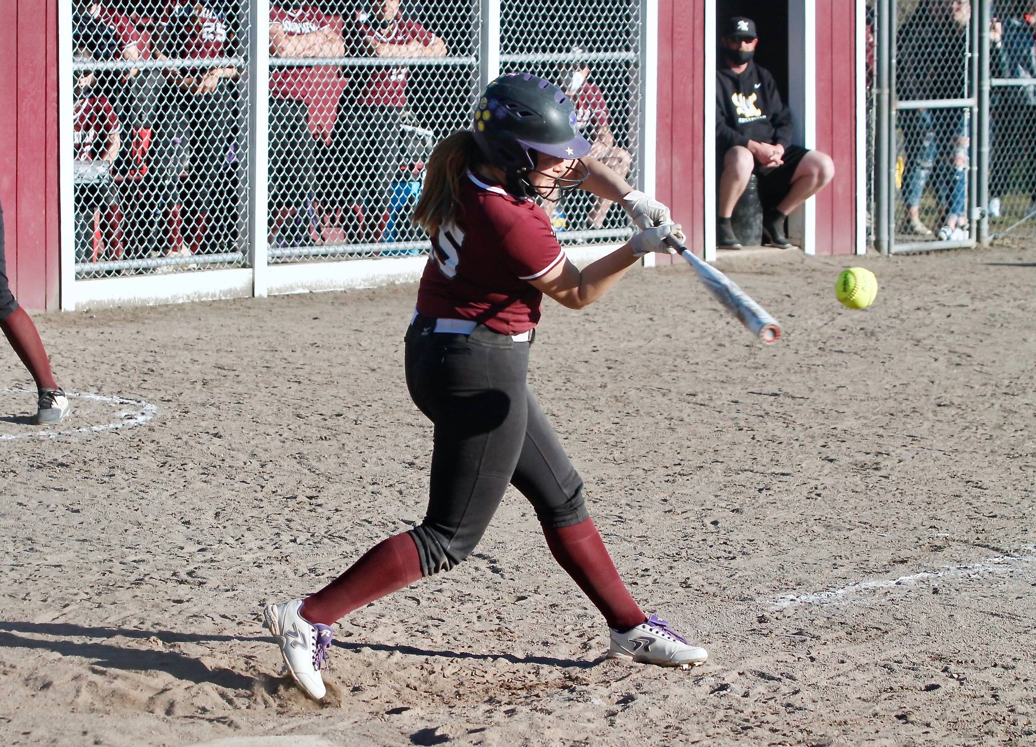Sarah Hoyt delivers an RBI in the sixth inning of a 14-12 win over Gig Harbor. (Mark Krulish |Kitsap News Group)