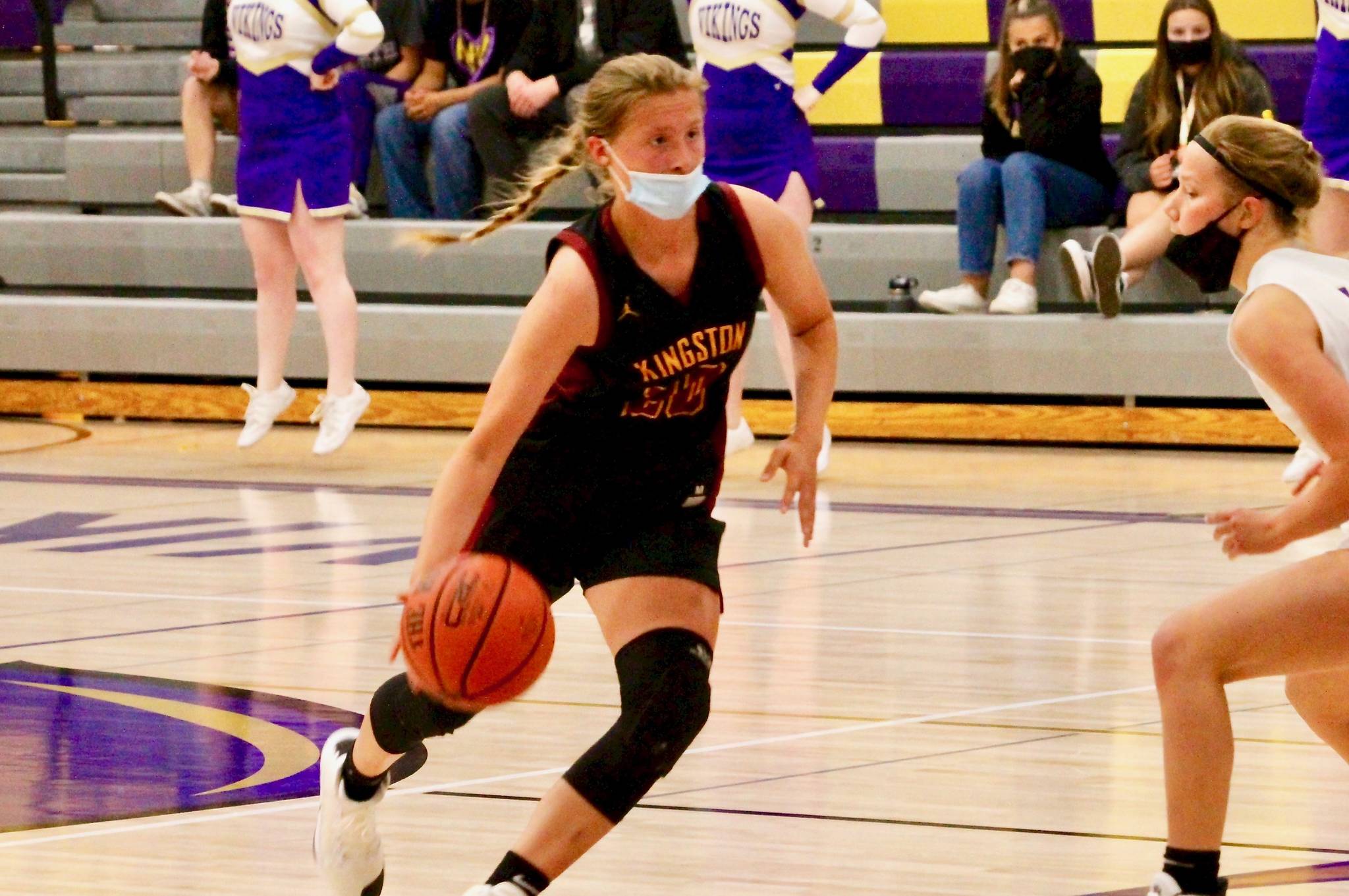 Kingston’s Ellee Brockman paced the offense on Opening Night, scoring 23 points in a 49-40 win over North Kitsap. (Mark Krulish/Kitsap News Group)