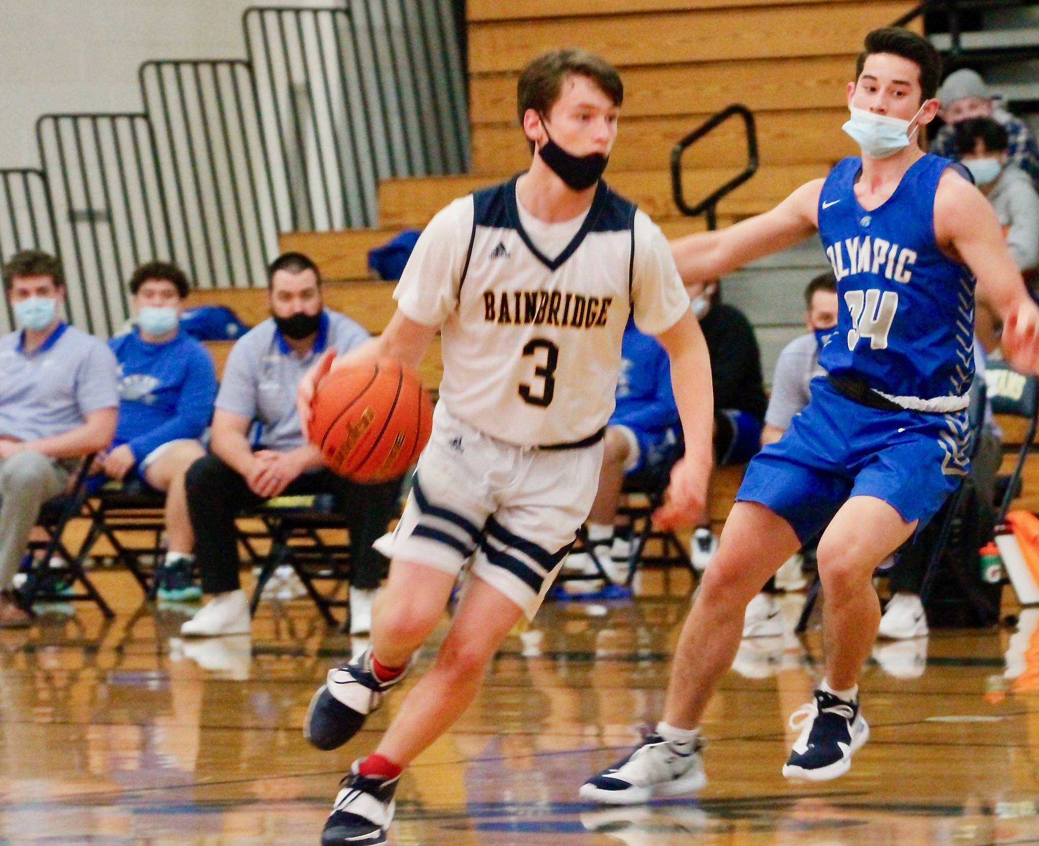 Cliff Hennessey led Bainbridge with 22 points in a 73-34 win over Olympic. (Mark Krulish/Kitsap News Group)
