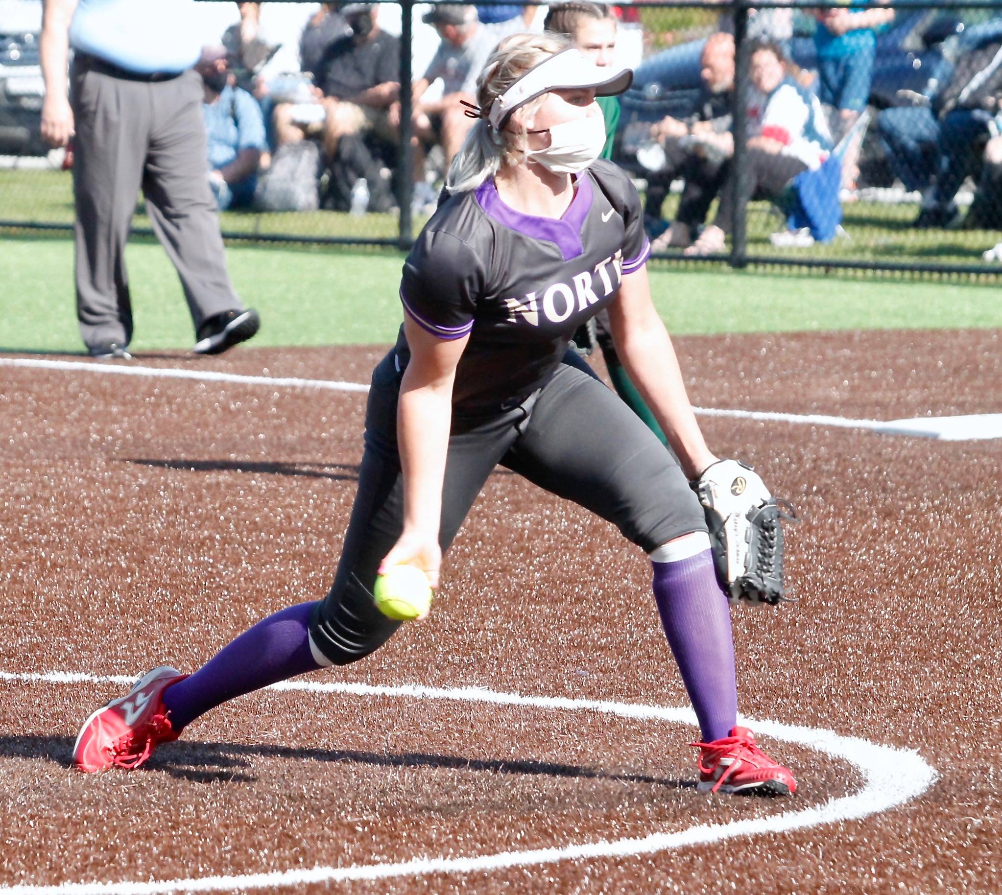 North Kitsap junior Makalya Stockman was named one of the game’s MVPs. Stockman picked up a hit and struck out four batters in two innings. (Mark Krulish/Kitsap News Group)