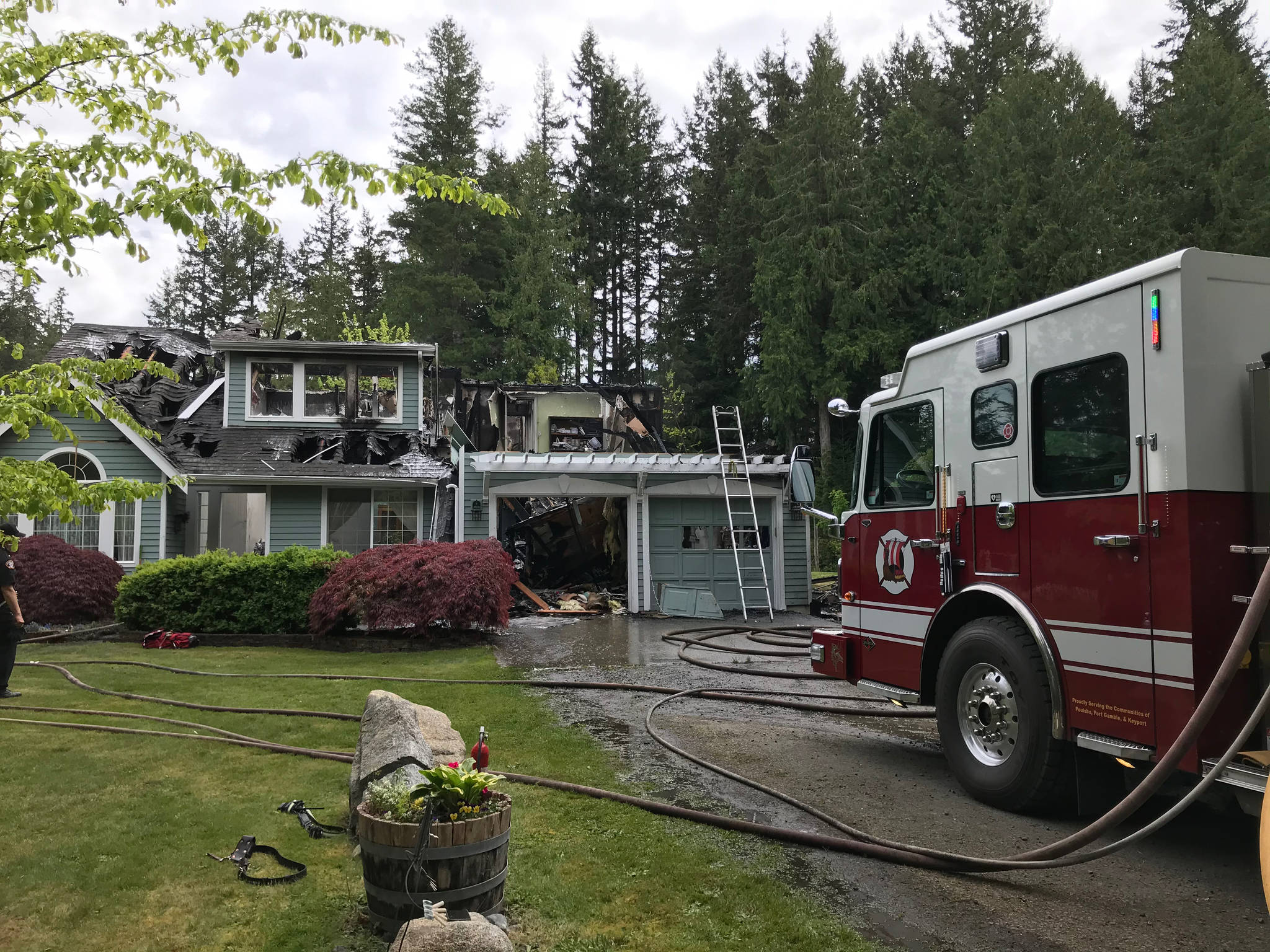 Poulsbo resdients cannot return to their home following an early morning fire that has left the structure uninhabitable. (courtesy photo).