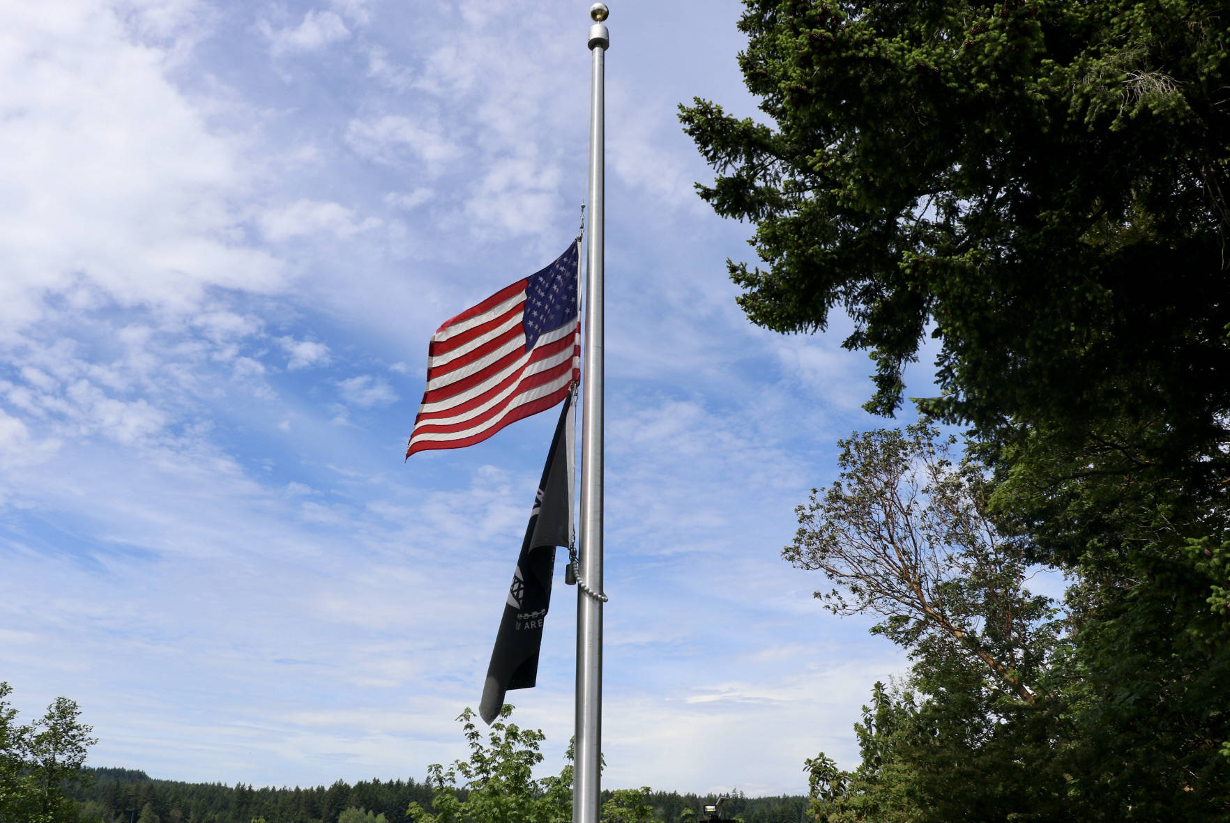 The flag was raised and lowered to half staff to recognize those who gave the ultimate sacrifice in service to our nation. Ken Park/North Kitsap Herald photos.