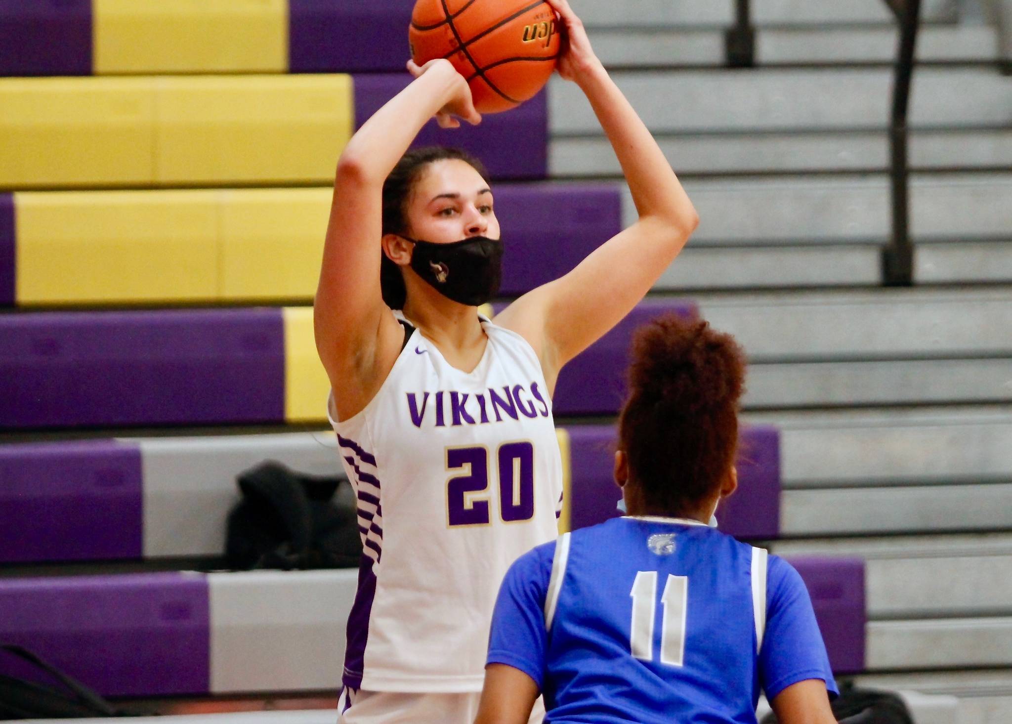 Mia McNair led the Vikings with 17 points in the girls’ Saturday win over Olympic. (Mark Krulish/Kitsap News Group)