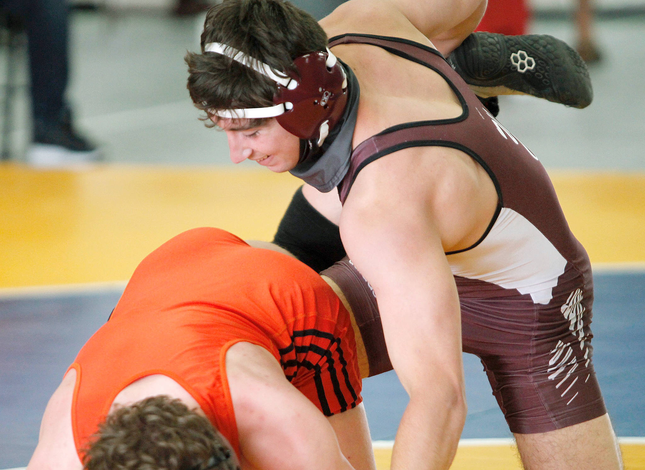 Mark Krulish | Kitsap News Group
Keel Slayback of South Kitsap placed fourth in the 152-pound weight category of the SPSL wrestling tournament.