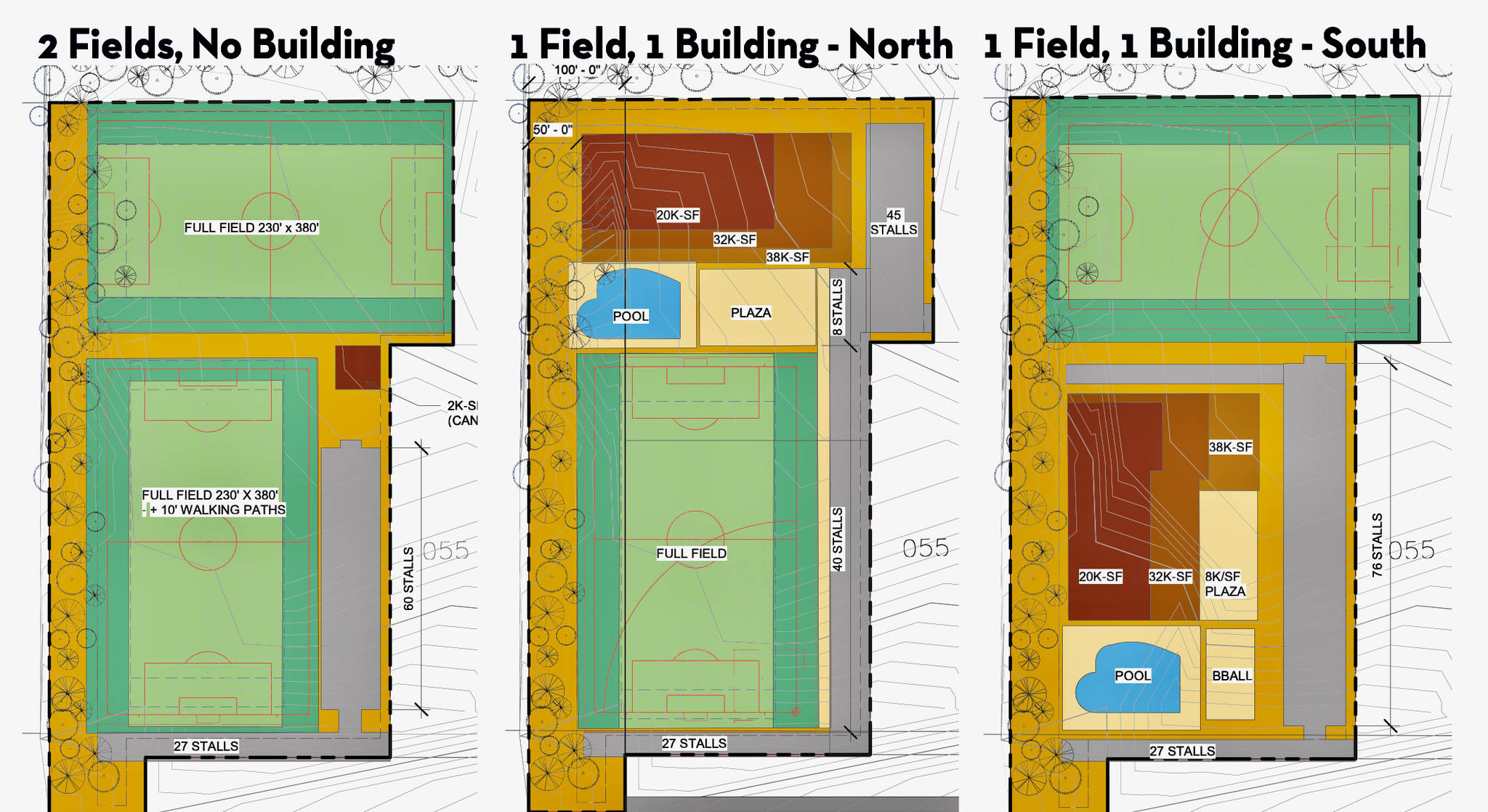 <em>Three of the options presented to the PERC committee for design. </em>
Courtesy illustration