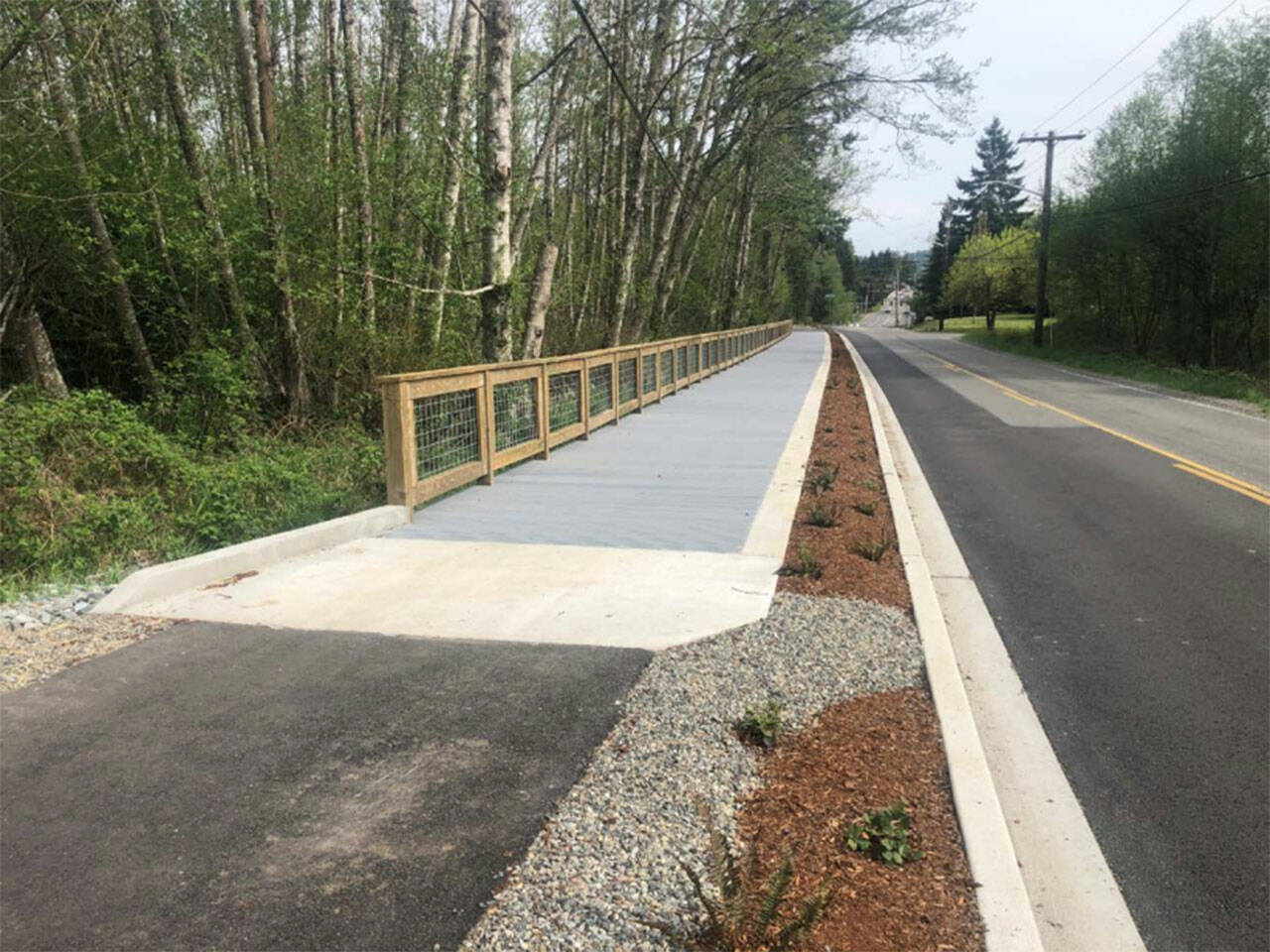 A look at the new boardwalk that was included in the Finn Hill Road shared-use path project. Courtesy photo