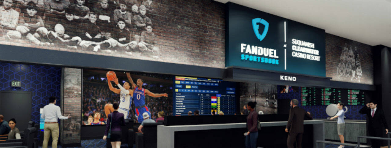Concept of what the sportsbook area will look like at the Suquamish Clearwater Casino Resort. Courtesy illustration