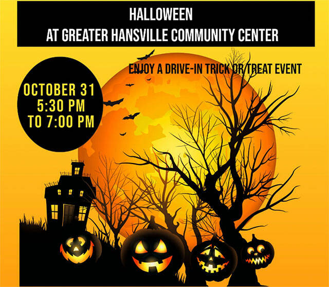 Greater Hansville Community Center will be hosting a drive-in trick-or-treating event Halloween evening. Courtesy illustration