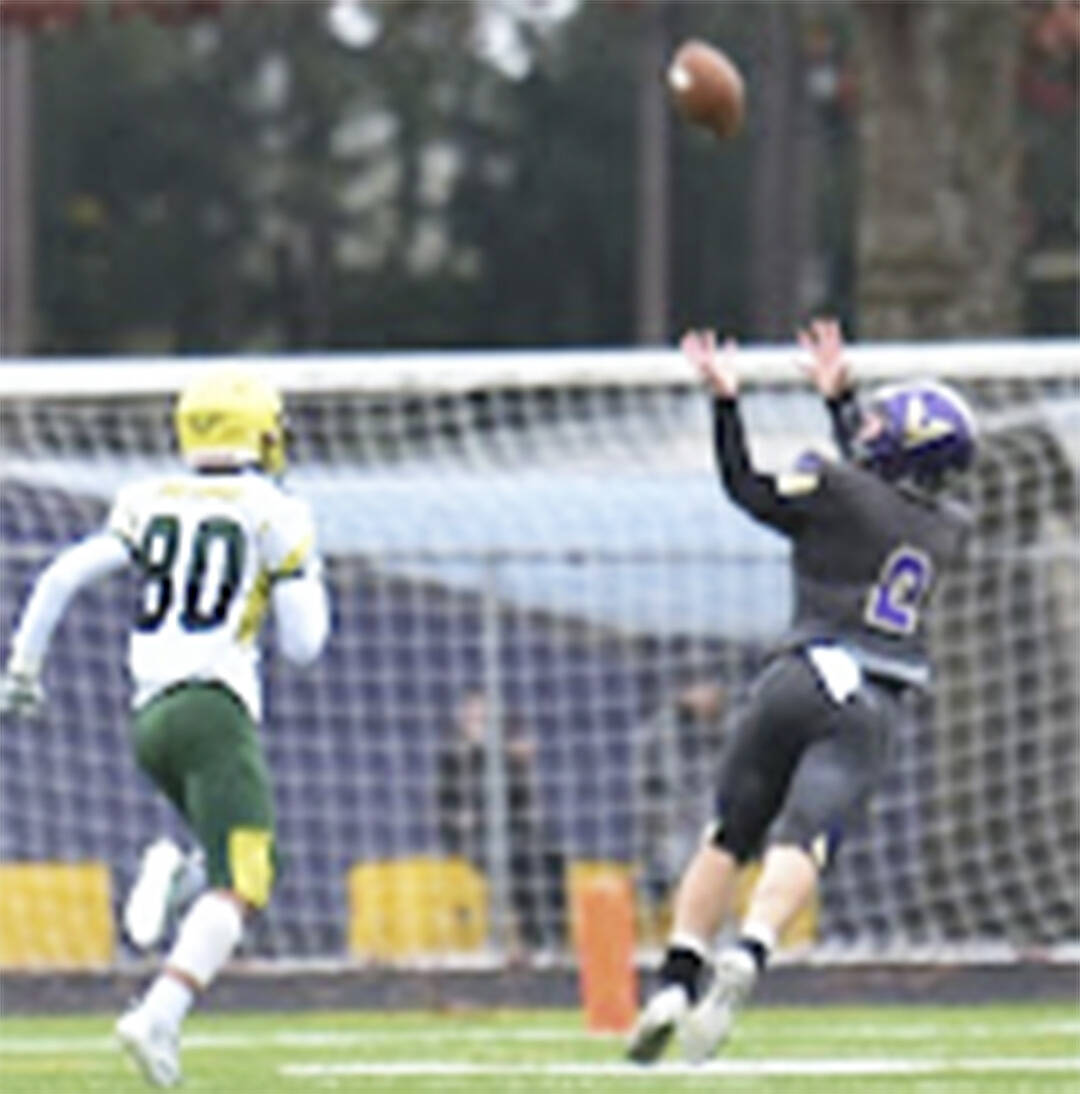 Logan Sloman catches a touchdown pass. Nancy Treder/File Photos