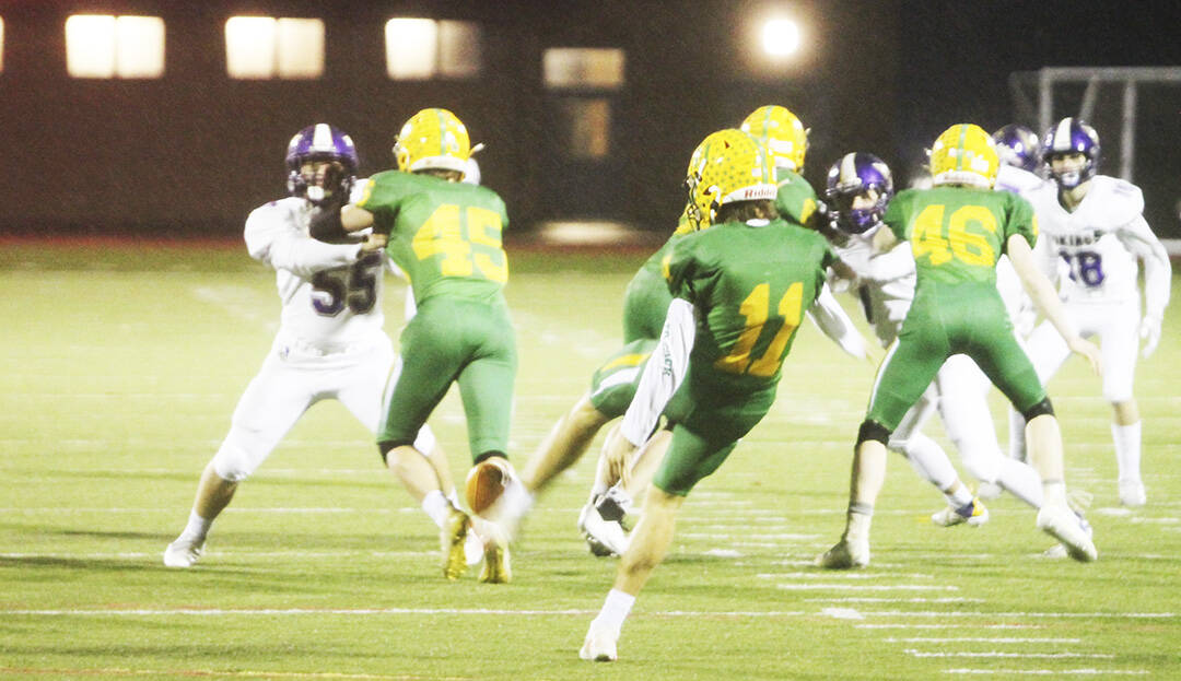 The play that got Lynden going was this punt by Eddie Cheski (11), which pinned NK near its goal line and later resulted in a safety.