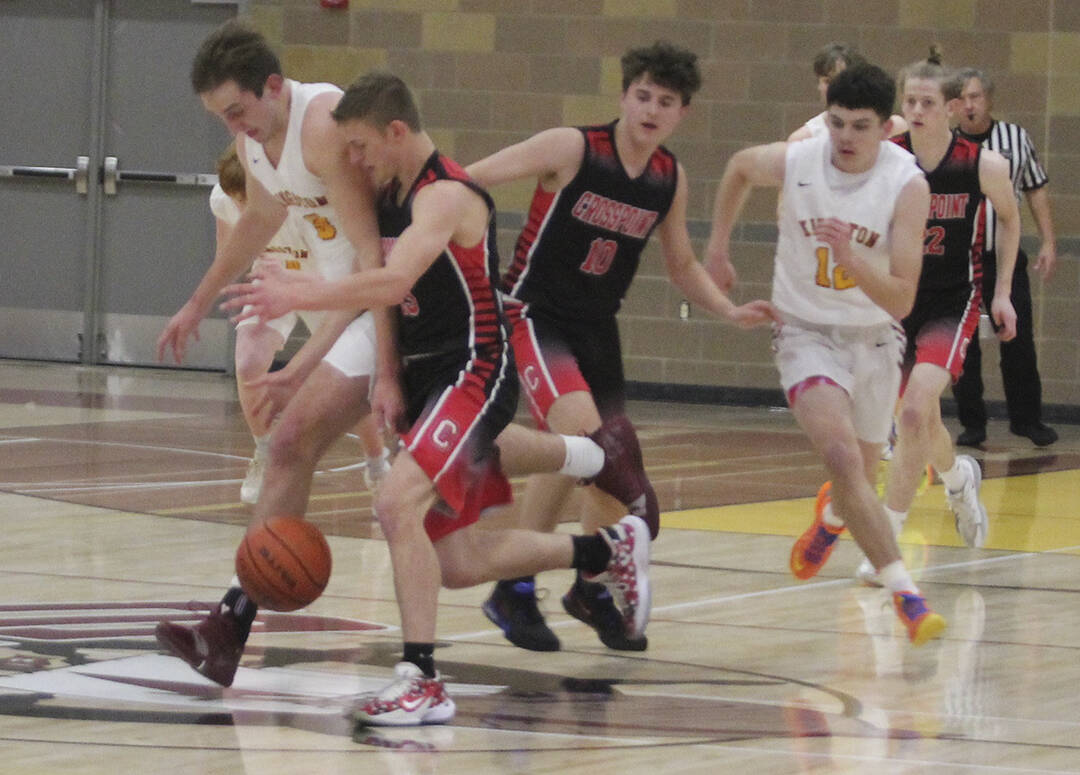 Carter Kranz (3) chases after a loose ball.