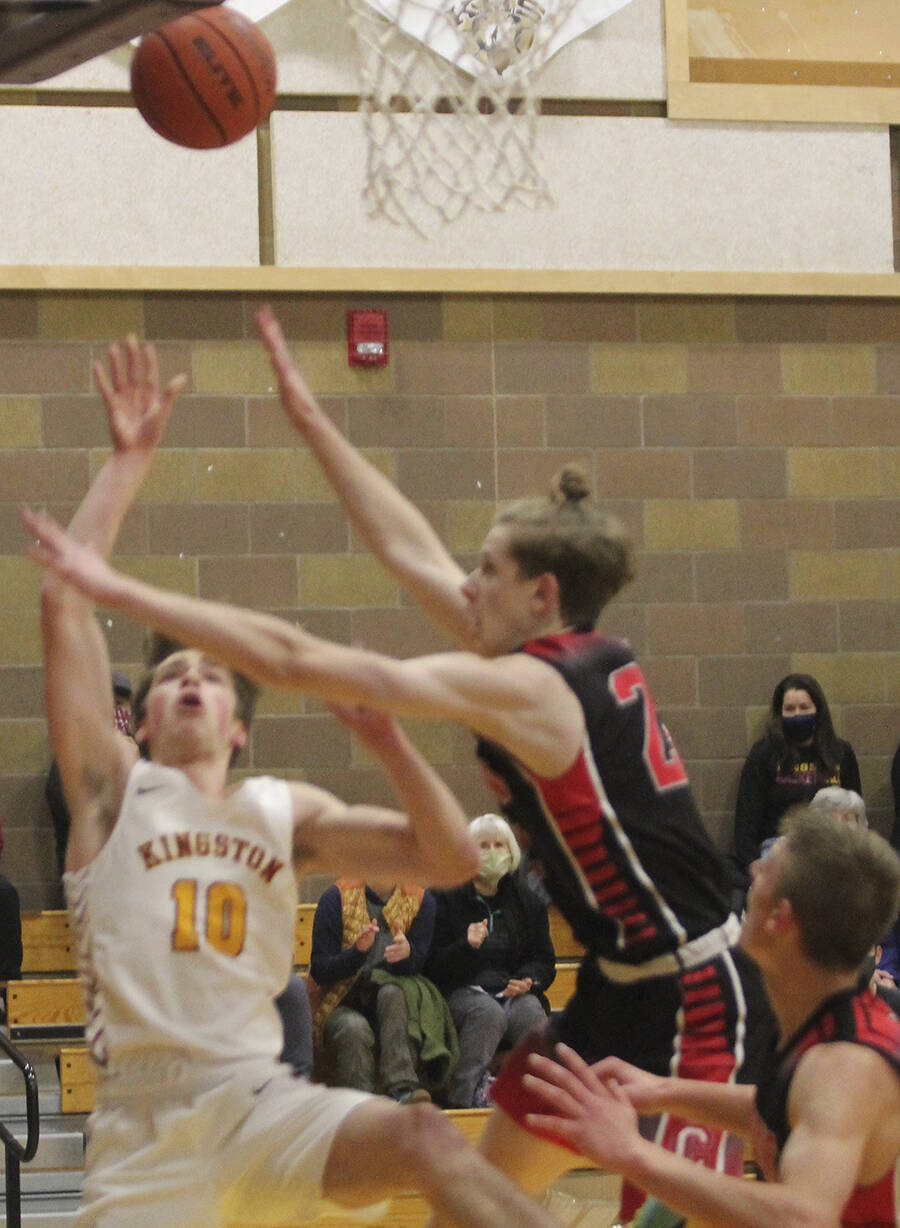 Zach Mead (10) puts up a shot against Crosspoint.