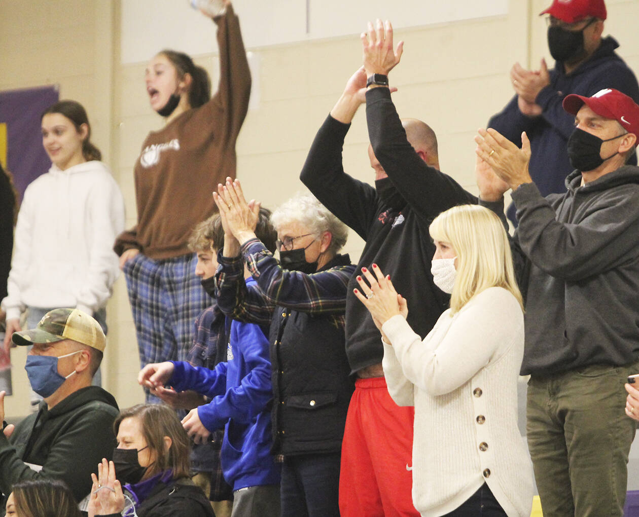 NK fans celebrate after Evelyn Beers hit the winning shot.