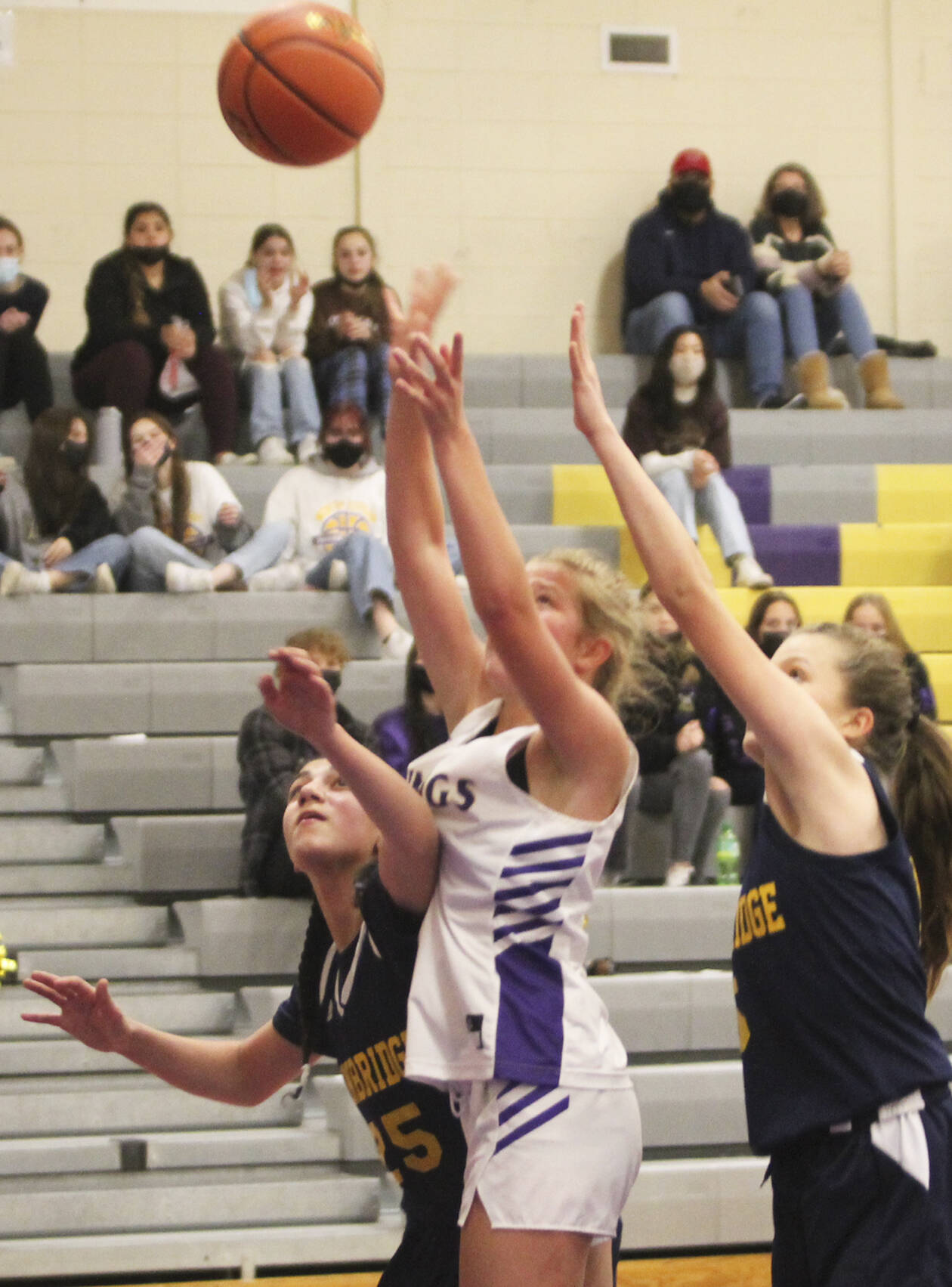 Evelyn Beers of North Kitsap puts up a shot against Bainbridge. The sophomore had 15 points.