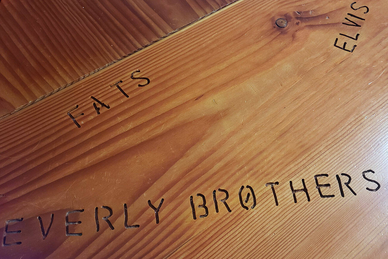 Names of some of the era’s best musicians are etched into the countertop.