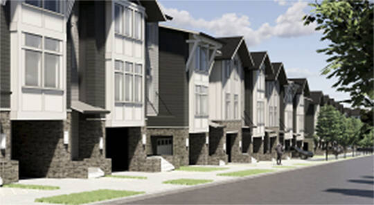 Various artist renditions of the townhomes project. Courtesy images