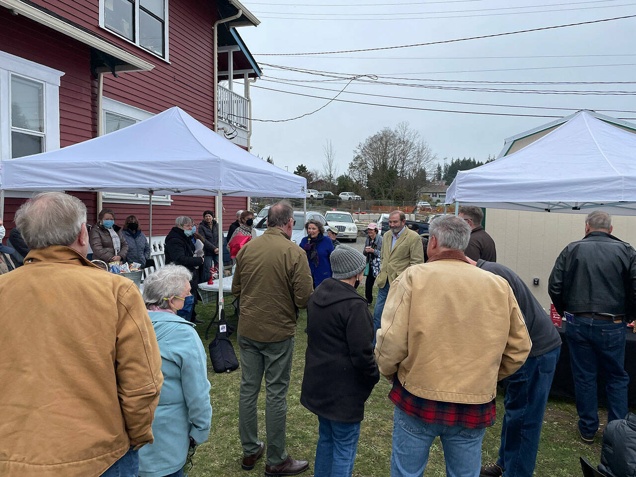 A decent-sized crowd came out to Front Street Feb. 26 to celebrate 30 years of the Poulsbo Historical Society. Courtesy Photos