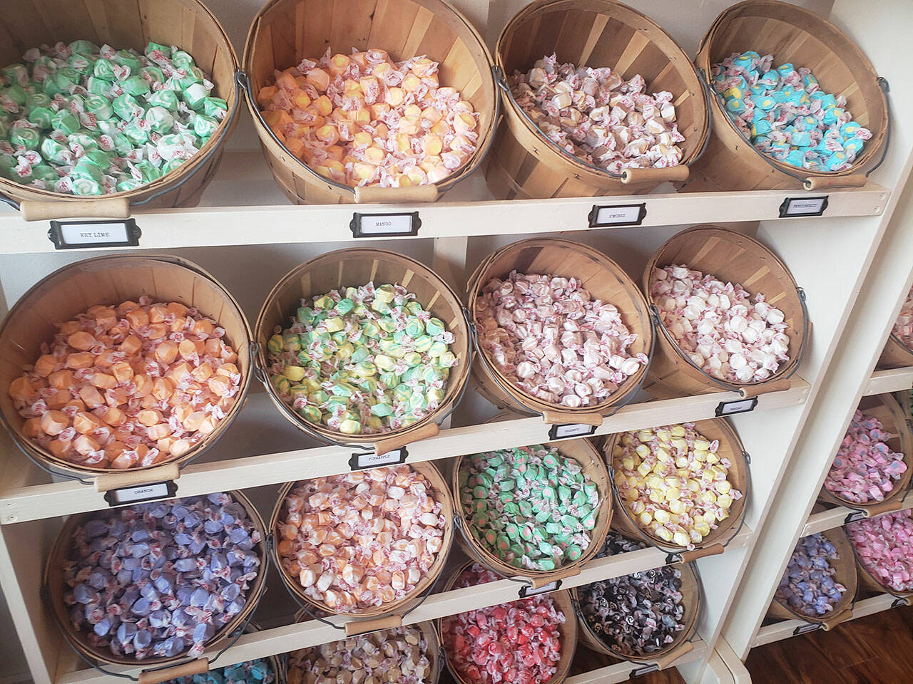 Plenty of saltwater taffy is offered at the new business.