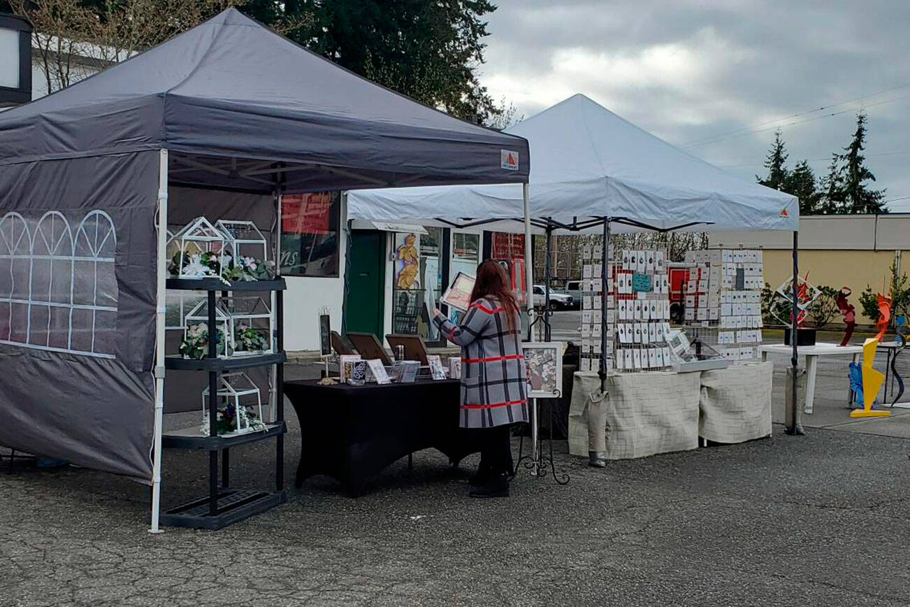 Glenn Prosser, owner of Prosser Painting & Construction, recently moved his business to Viking Avenue in Poulsbo and is using the large parking lot for an arts & crafts market Saturday mornings. Courtesy Photos