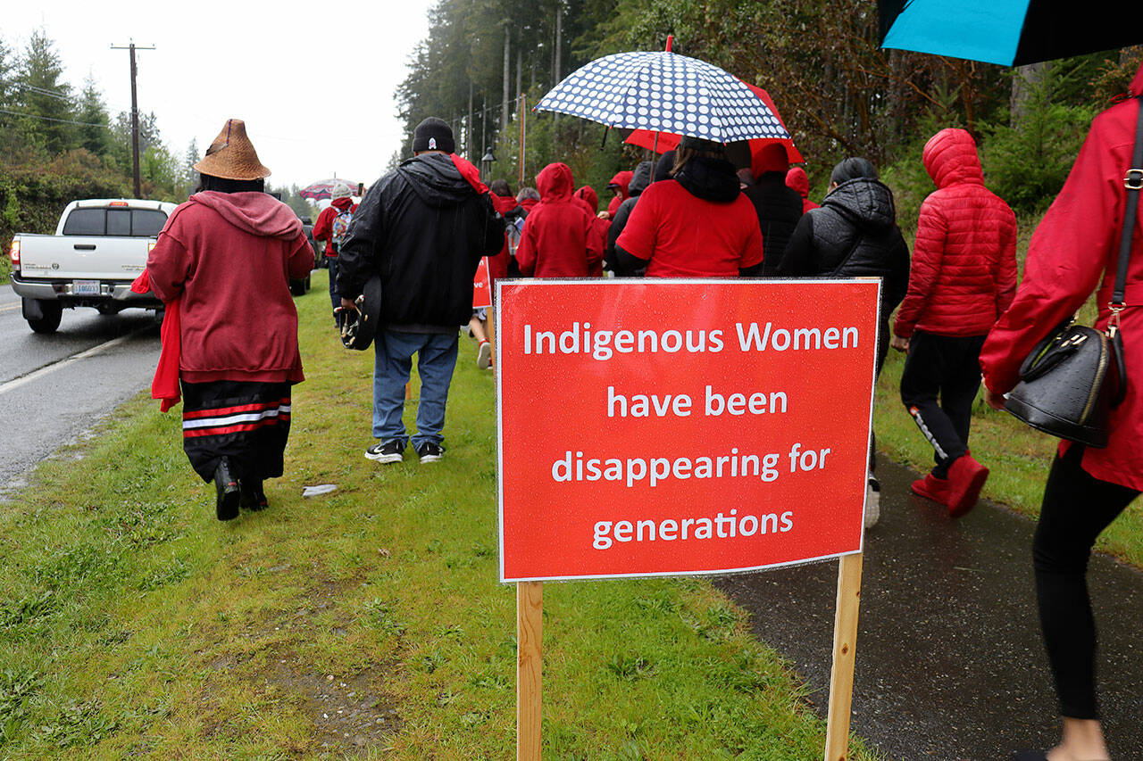 Scenes from the Port Gamble S'Klallam Tribe's march to bring awareness to Missing and Murdered Indigenous Women on May 5. Sam Jones courtesy photos