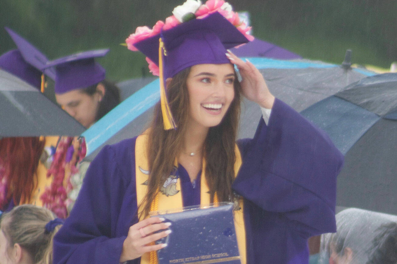 This graduate has the look of elation after receiving her diploma. Tyler Shuey/North Kitsap Herald Photos