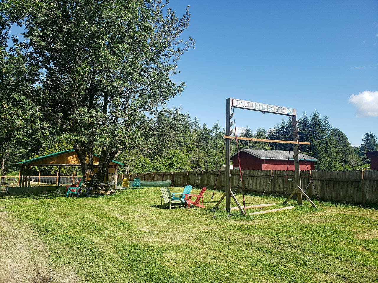 The designated outside play area for children and other events.