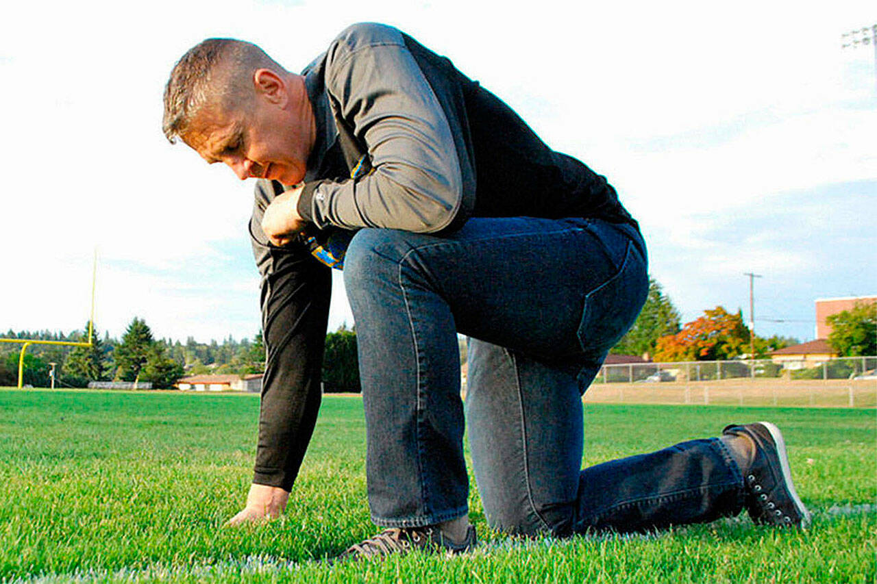 Former Bremerton High assistant football coach Joe Kennedy’s case against the Bremerton School District was decided in favor of the coach by a 6-3 majority of the U.S. Supreme Court judges. (File photo)