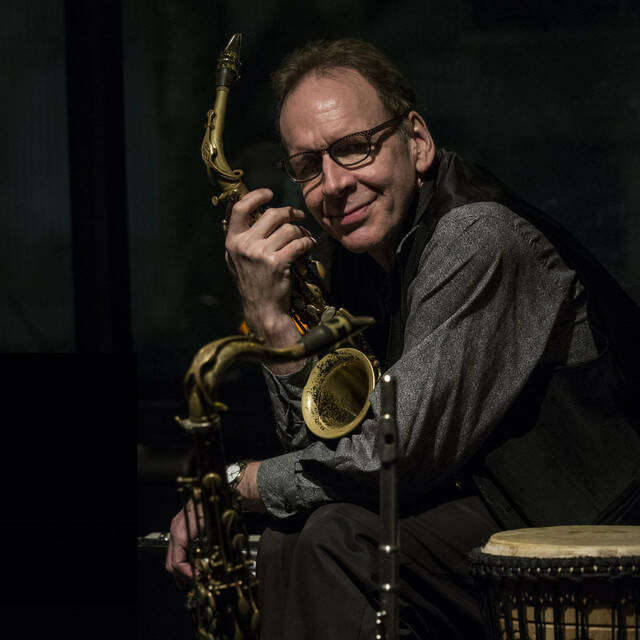 Courtesy Photo
Mark Lewis with his saxophones in his Spotify picture.