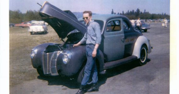 Barker with one of his 1940 Ford Coupe cars. Courtesy Photos