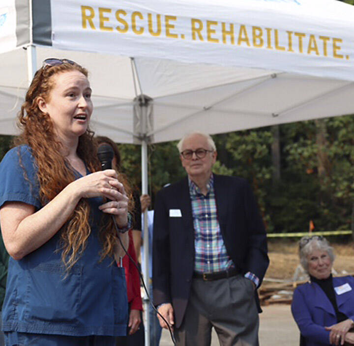 Dr. Jen Stonequist talks about the new facility at a ground-breaking. Courtesy Photo