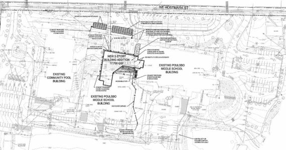 The preliminary site plan for the proposed addition to Poulsbo Middle School. Courtesy Image