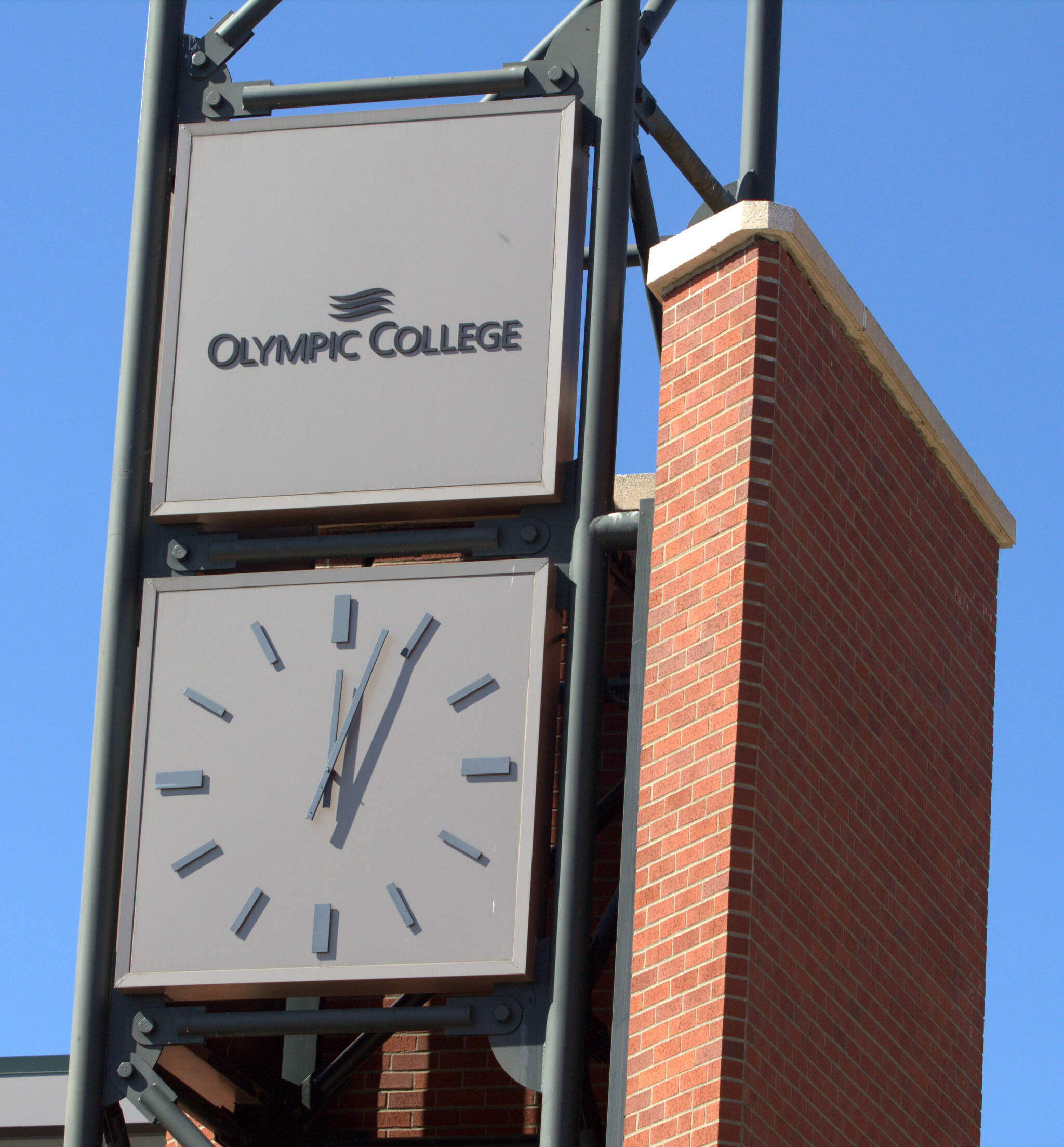 The Olympic College clock tower.