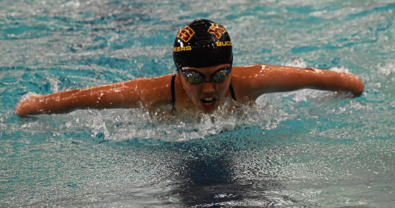 Kingston’s Mimi Hays won both of her meets and qualified for districts in the 100-yard butterfly event. Nicholas Zeller-Singh/North Kitsap Herald Photos