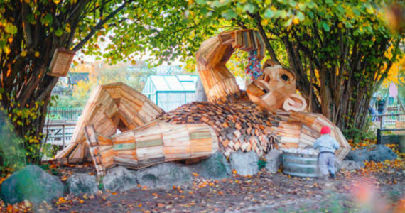 Examples of Danish artist Thomas Dambo’s troll sculptures. Courtesy Photos
