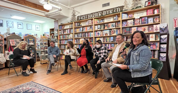 Chasity Malatesta moderates a conversation about racism during the BI Reads event at the Eagle Harbor Book Co. Nov. 9. Nancy Treder/Kitsap News Group Photos