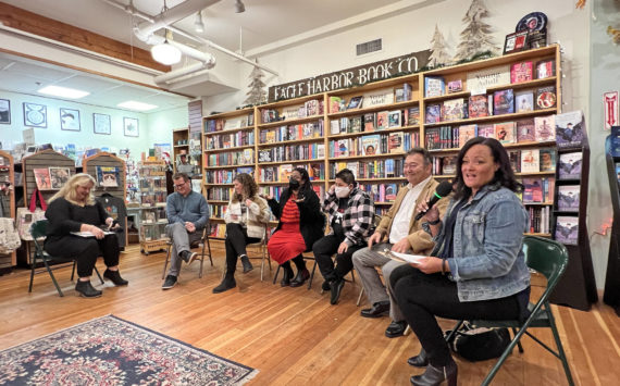 Chasity Malatesta moderates a conversation about racism during the BI Reads event at the Eagle Harbor Book Co. Nov. 9. Nancy Treder/Kitsap News Group Photos