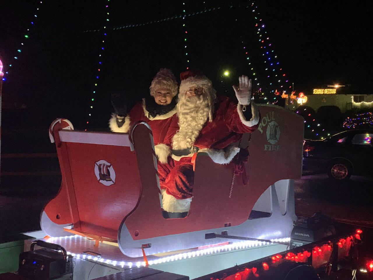 Santa riding through neighborhoods has been an annual tradition of the Poulsbo Fire Department. Courtesy Photo