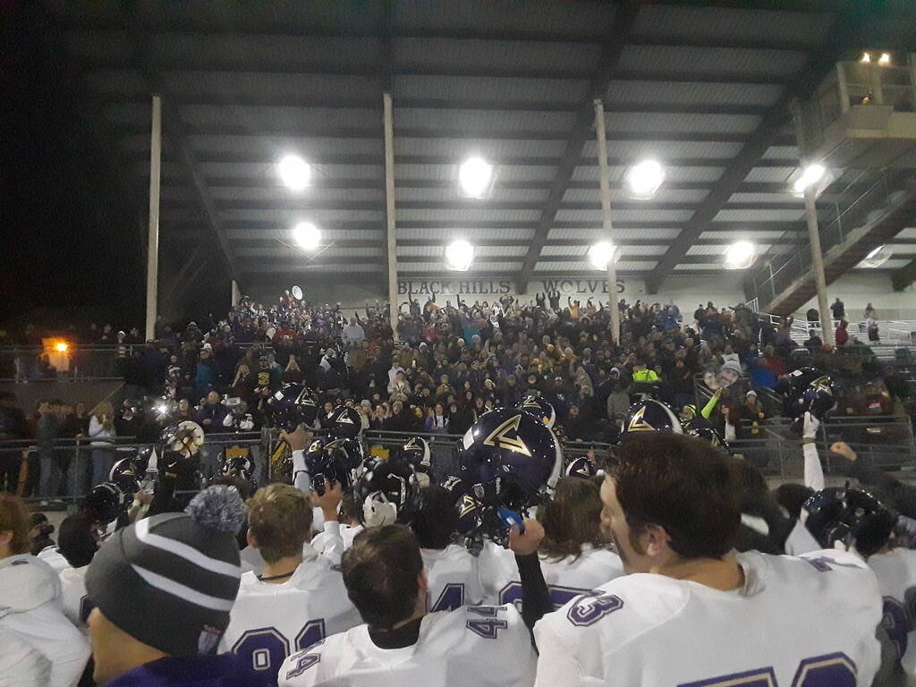 North Kitsap celebrates its first title berth in school history. Nicholas Zeller-Singh/Kitsap News Group