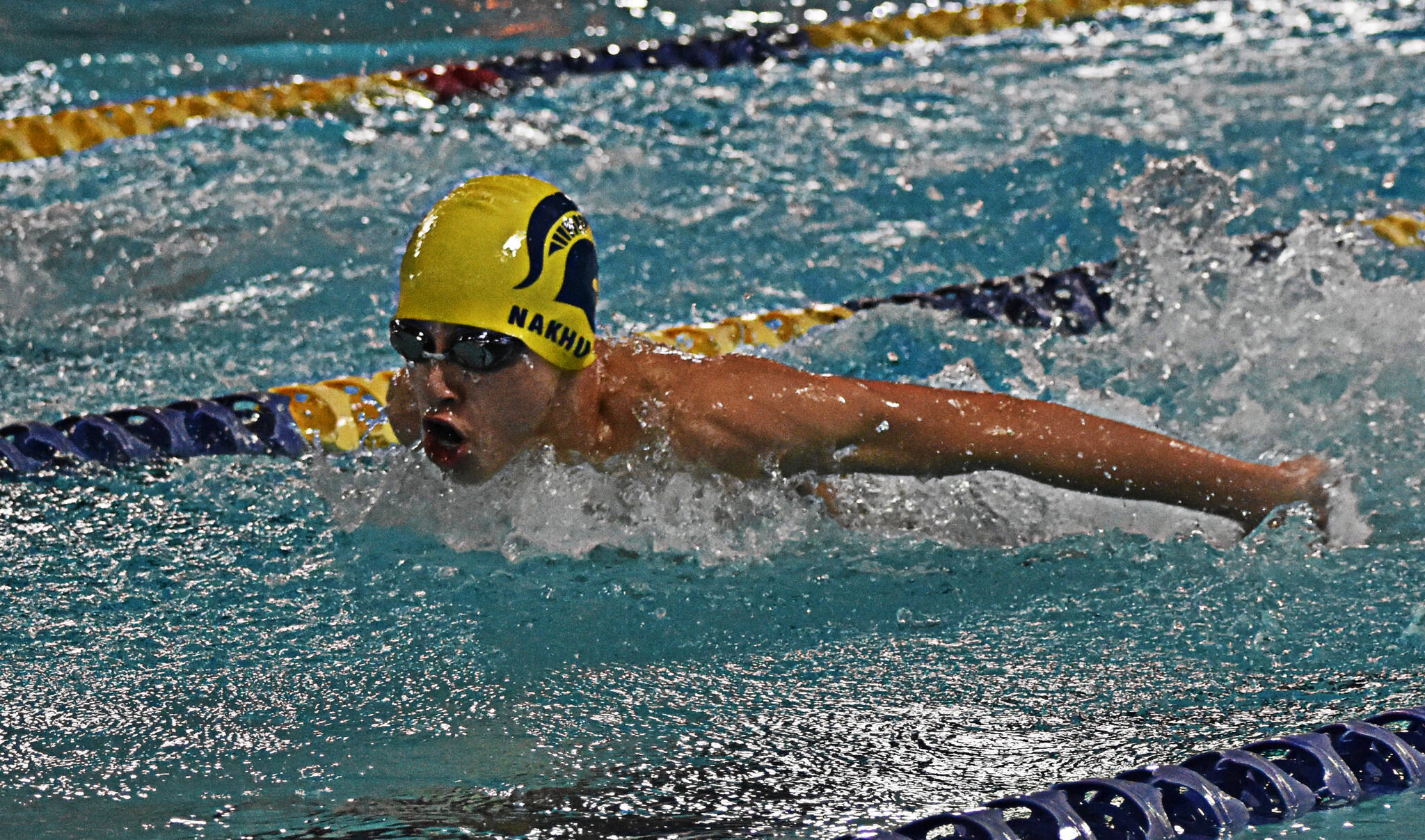 Freshman Eddie Nakhuda qualified for districts in the 200-yard individual medley. Nicholas Zeller-Singh/Kitsap News Group Photos