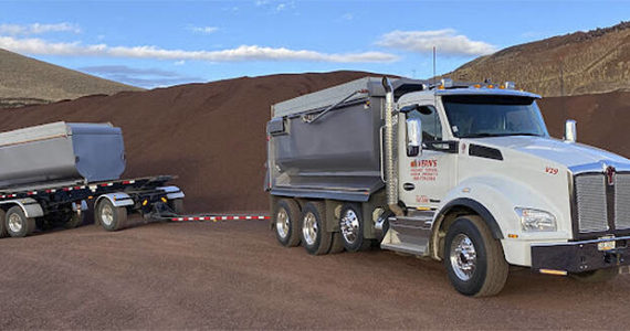 A Vern's Organic Topsoil delivery truck and trailer. Courtesy Photos