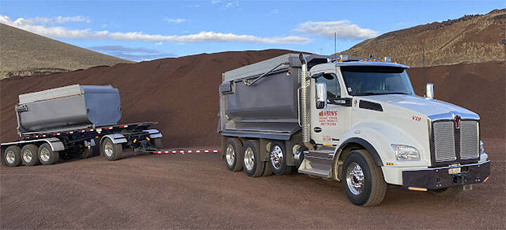 A Vern's Organic Topsoil delivery truck and trailer. Courtesy Photos