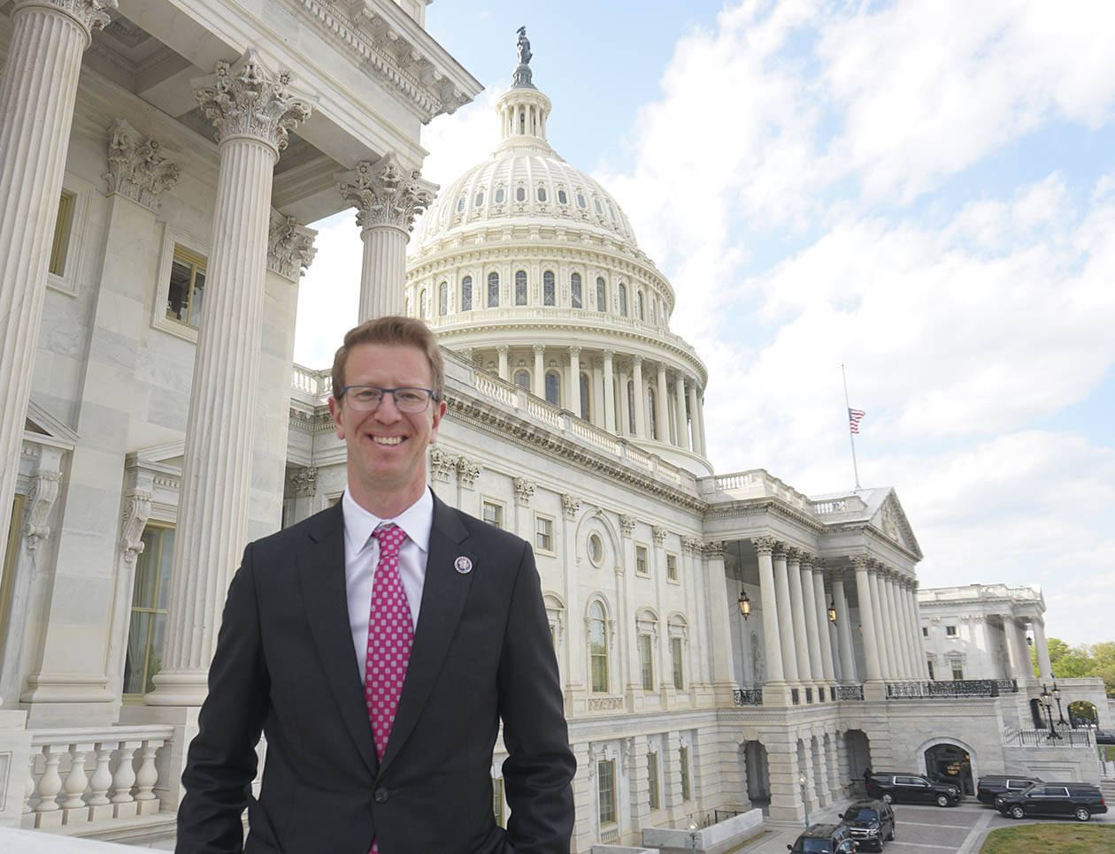 U.S. Rep. Derek Kilmer stands outside the nation's capitol. Mike De Felice/Kitsap News Group Photos