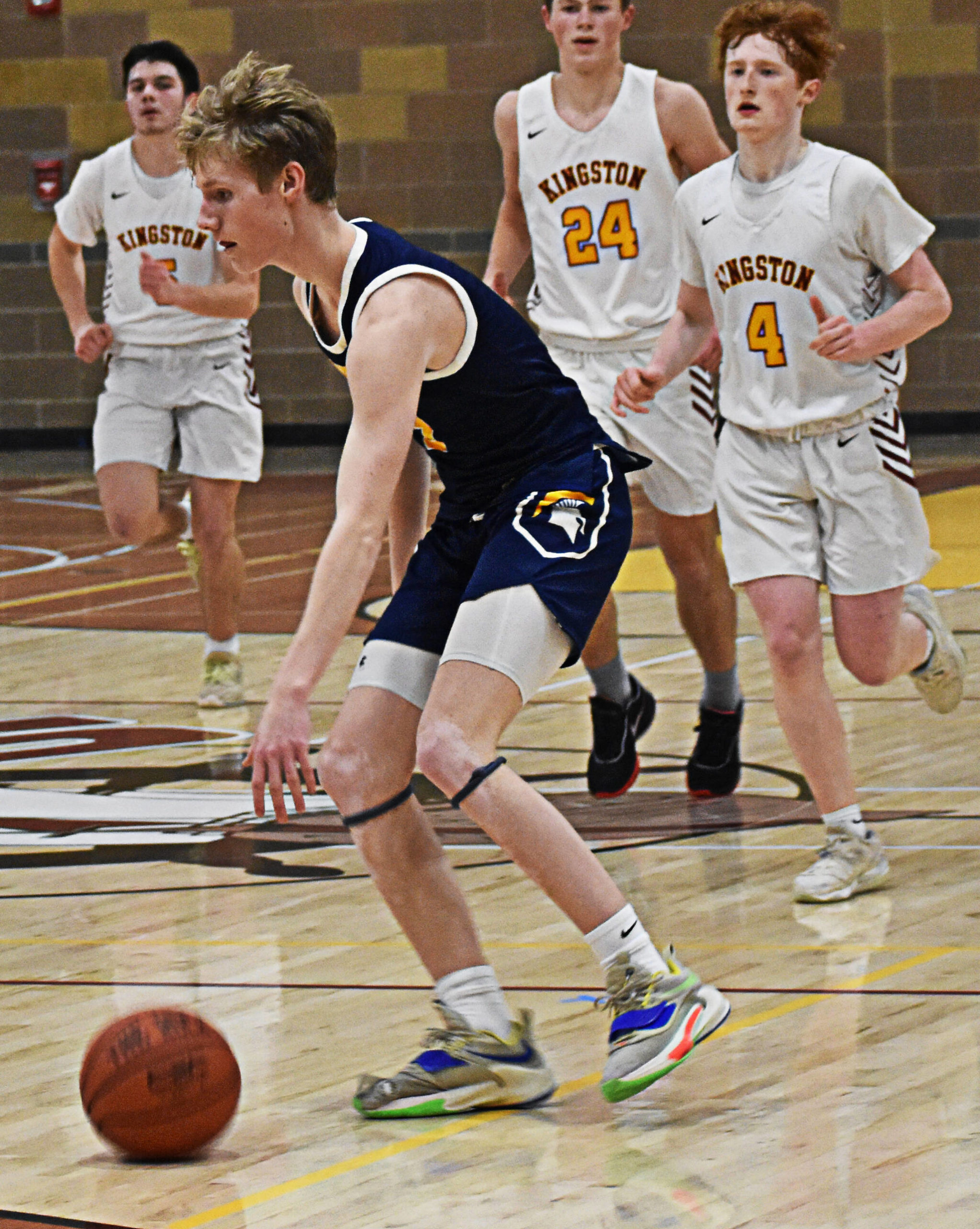 Sam Nyland scored 33 points against Kingston in a 70-45 Bainbridge victory. Nicholas Zeller-Singh/Kitsap News Group