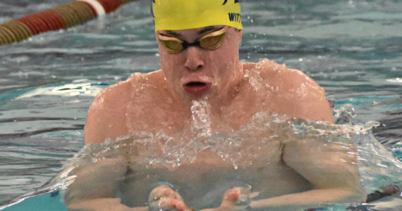 Thomas Witty placed second in the 100-yard butterfly for BHS. Nicholas Zeller-Singh/Kitsap News Group Photos